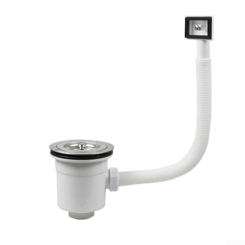 Zoegneer Kit d'assemblage de filtre de vidange d'évier avec protection contre les débordements Construction 89-95 mm pour tuyaux de vidange G1-1/2 pour amélioration de la plomberie domestique (114 mm