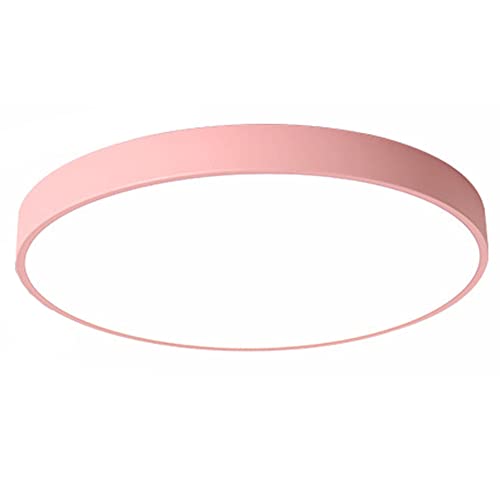 DOBQHWY Lámpara Techo Minimalista Ultrafina Accesorios Techo Coloridos Que Ahorran Energía Lámpara Techo Redonda Metal Macarons Iluminación Techo Empotrada Regulable Tricolor Cocina,Vestíbulo,Pasillo
