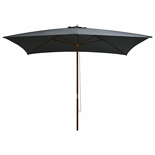 Parasol de madera CLSDRZC contra rayos UV, apertura fácil para jardín o playa