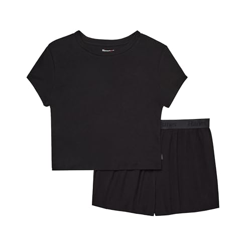 Hanes Women's Originals 2-Piece Lounge, Supersoft Cropped Baby Doll Tee & Sleep Shorts Loungewear Set3