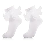 MKYSZLT Calcetines de tobillo con volantes grandes para mujer, Talla única