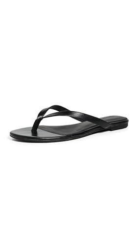 Madewell Women's The Iggy Thong Sandal in Leather, True Black, 7.5 Medium US