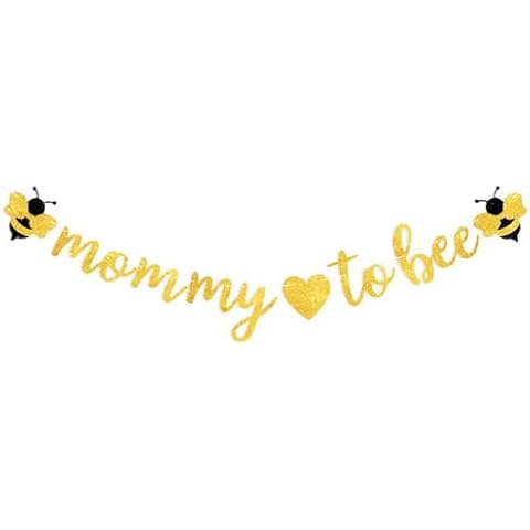Baby Shower Decorations -Gold Glitter Mommy to Bee Banner Bumble Bee Theme Baby Shower Party Favors Decorations Gift for Pregnant Party Deco Cover