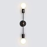 NEOCHY Lámpara de Pared de Metal Moderna/Luz Del Soporte, 2 Cabezas Lámparas de Pared Simples E27 Lámpara de Techo Luz de Barra Larga Luz de Hierro para Sala de Estar Restaurante Corredor Bar Ilumina