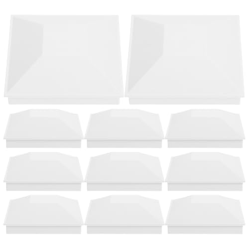 Luxshiny ピラミッドフェンス キャップ 12個:装飾エンドキャップ - 耐候性プラスチック トップ - 屋外フェンスポールカバー ガーデン手すりデッキ用 4x4インチ