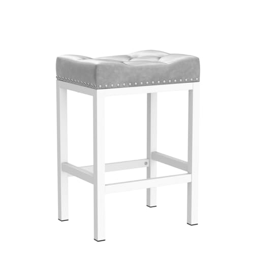 Modern Kitchen Island Counter Height Stools, Set of 4, Light Gray