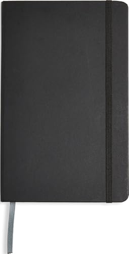 Amazon Basics Classic Lined Writing Notebook for Note Taking and Journaling, Hardcover with Elastic...