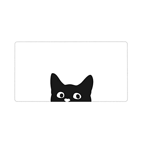 DADABULIU マウスパッド 大型 ゲーミング 猫 黒 覗く ネコ マウスマット デスクマット 特大 おおきい キーボードパッド ゴム底 エレコム 光学式 マウス対応 滑り止め 耐久性 良い おしゃれ かわいい 防水 サイバーカフェ オフィス最適 適度
