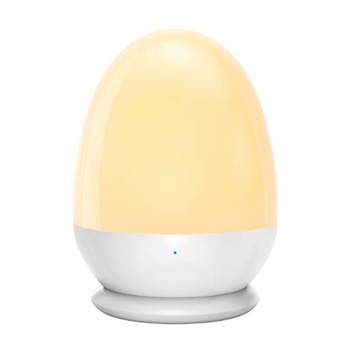 Image of JolyWell Baby Night Light for Kid, Portable Egg Nightlight with Stable Charging Pad, Touch Nursery Night Lamp for Breastfeeding, Toddler Night Light for Bedroom, Timer Setting, ABS+PC, White-2