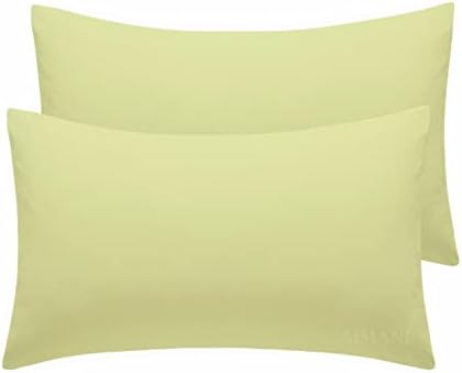 Pair of Housewife Pillowcases Plain Dyed Easy Care Percale Polycotton Bedroom Pillow Covers Soft Quality Blended Cotton (Mint Green)
