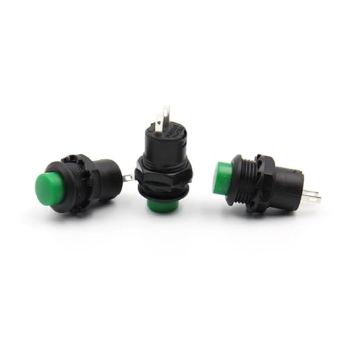 Bouton-poussoir 12mm vert autobloquant pour circuits électroniques