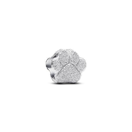 PANDORA Moments Strukturierte Pfote Mini-Charm aus Sterling Silber, Kompatibel Moments, 794043C00