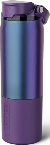 Image of BruMate Rise 25oz Water Bottle With 100% Leakproof Covered Silicone Straw | Insulated Stainless Steel Water Bottle | Cup-Holder Friendly | Fast Flow | Soft Sip Silicone Spout | BPA-Free (Dark Aura)