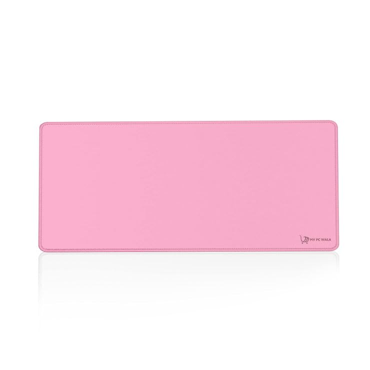 Image of Pink Extended Desk mat for Gaming & Office, Smooth Surface, Non-Slip Rubber Base, Waterproof, Size 11X23 Inches Large Desk mat