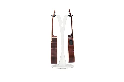 Ruach GS-1 Double support en bois pour guitare acoustique et électrique Blanc - Les Beatles, Paul McCartney, John Lennon, RIngo Starr, George Harrison Ruach GS-1 Double support en bois pour guitare acoustique et électrique Blanc