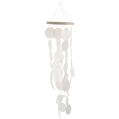 Abaodam Sea Memorial of Decor Memory Capiz Bell White Loss Chime One Patio Home Indoor Wind Shell Living Chimes Shells Sympathy Bedroom Loved Room A Balcony Garden Hanging for