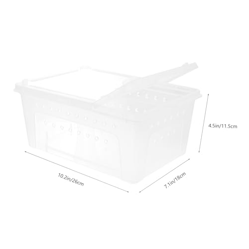 LOLIPPYY 爬虫類飼育用プラスチック製両開きフィーディングボックス 通気孔付き重ね置き可能 昆虫トカゲヤモリ飼育ケース