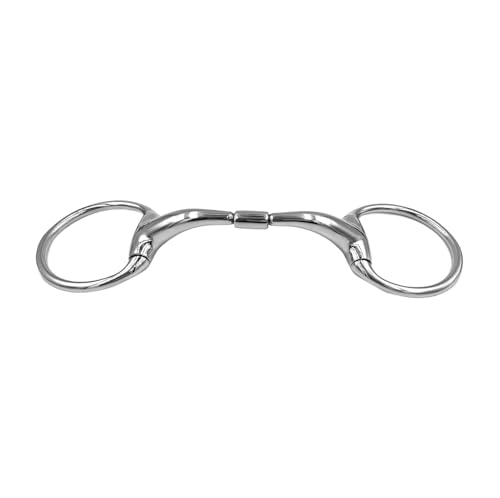 Equine Smile ES0119 Gebiss ErgoBit Bit Eggbutt Olivenkopfgebiss Olivenkopftrense Lock Roller aus Edelstahl Ringdurchmesser 70 mm Gebissstärke 18 mm (13.5 cm)