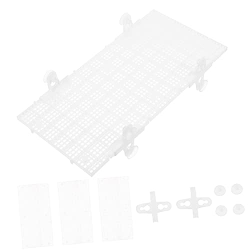 iplusmile 4個 水槽仕切り フィッシュボウル 水族館のグリッドの底 ボウル水槽 タンク仕切り 熱帯魚 魚用吸盤 の蓋 水族館フード 魚の飼育タンク グリッドトレイ 白い Pp