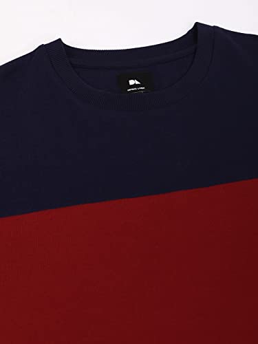 Image of Dennis Lingo Men's Cotton Blend Full Sleeves Color Block Sweatshirt - Regular-Fit, Crew Neck, and Lightweight, Casual Winterwear for Men