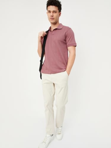 Image of Max Men Ribbed Knit Polo T-Shirt