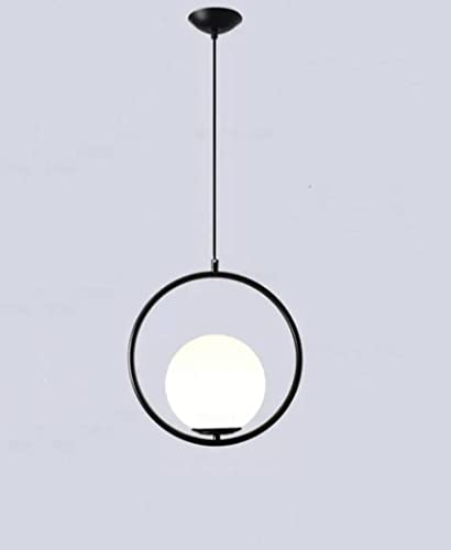 Image of BrightLyt Metal Glass Hanging Light for Kicthen, Living Room, Pendant Lamp for Bedroom, Kitchen Pair of 2 (Round + Oval)