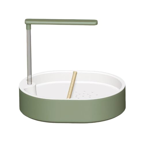 Bird Cage Bath | PP, 12.5in X 9.8in X 3.4in, USB Powered | Automatic Water Circulation Shower for Small & Medium Birds | Detachable Bathtub with Beech Sticks