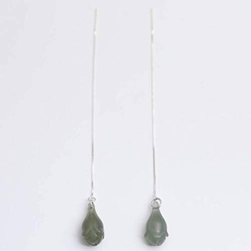 Longue ligne d'oreilles orchidée en argent pour style quotidien