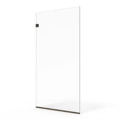Fixed Glass Shower Screen with Brushed Nickel Finish 36"x76" - Water Repellent - 3/8" Tempered Glass Shower Panel by Fab Glass and Mirror