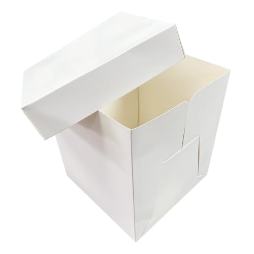 LARRYROO Pack of 5 x Tall Cake Box Extra Deep Ideal for High Celebration Wedding Birthday Cakes in Range of Sizes (8)