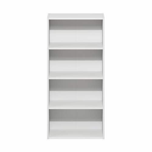 Furinno Basic Book Shelf, 4-Tier Bookcase with Open Shelf, Bookshelf, Cube Storage Organizer, 7 x 17 x 35, for Living Room, Bedroom, Home Office, White by Furinno - Image 6