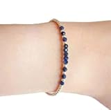Dainty Blue Sapphire Bracelet Sterling Silver, Blue Beaded Bracelet, Jewellery For Women Handmade