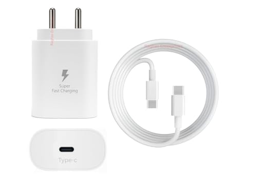 25W PD Super Fast Charging Adapter Compatible with Samsung Galaxy A7 2017charger with Type-C to Type-C Cable | Power Delivery | PD/PPS Support. Designed to Deliver efficient Adaptor -g WH