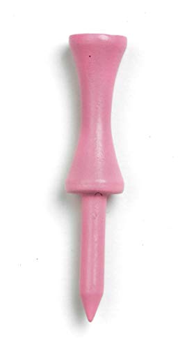 2 1/8" Inch Step Down Golf Tees | Made from Natural Hard Wood | Strong, Light Weight & Biodegradable Material | Pack of 100 Pink