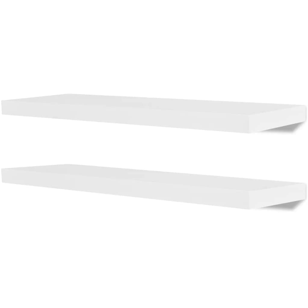 Juego de 4 estantes flotantes de 80 cm, color blanco, soporte de pared invisible de MDF con acabado mate, para libros, decoraciones y coleccionables, tornillos y tacos incluidos