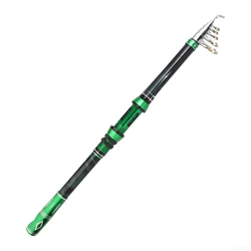 Bastón de surf diseñado para mini caña de pescar en el mar, caña telescópica de fibra de vidrio de 45 cm de longitud plegada para pesca costera y costera (1.8 verde)