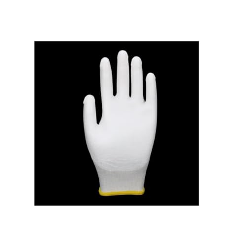 Image of Multipurpose Nylon Anti Cut PU Nitrile Coating Work Safety Gloves, Hand & Fingers, Gardening, Mechanical, Construction, Agriculture & Automotive - Durable & Comfortable (WHITENYLON-5PAIR)