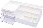 Granvela Multi-Purpose Desk Organizer or Bedside Organizer with 2 Drawers - for Makeup, Office Supplies, and School Stationery-Blue