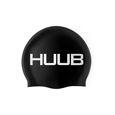 Huub Black Silicone Swim Cap / 100% Silicone/Easy Fitting/One Size Cover