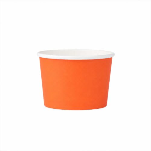 Image of Coppetta 4 Ounce Dessert Cups, 50 Disposable Ice Cream Cups - Lids Sold Separately, Heavy-Duty, Orange Paper Frozen Yogurt Bowls, For Hot And Cold Foods, Perfect For Gelato Or Mousse - Restaurantware