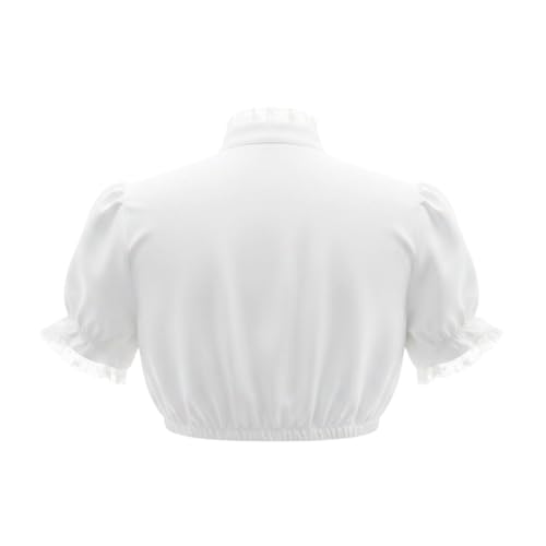 Blusa tirolesa de cuello alto con acabados tradicionales de alta costura 5