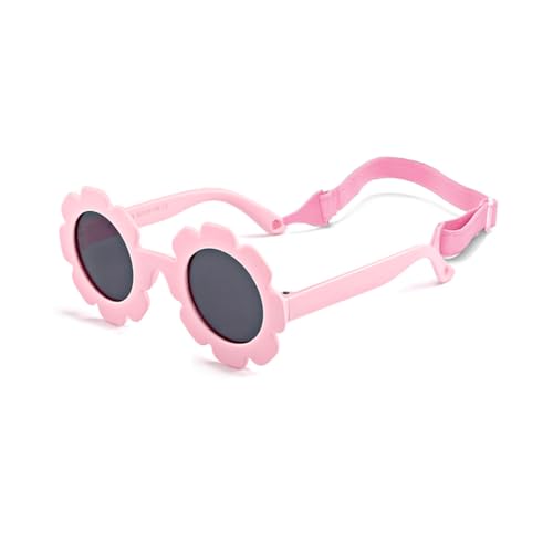 JINHUIBBA Baby flower sunglasses with strap Girls Flexible Bendable Polarized Sunglasses for Newborn Girls Age 0-24 Months