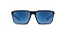 Native Eyewear Wells Polarized Rectangular Sunglasses, Matte Black Crystal/Blue Reflex, 58 mm