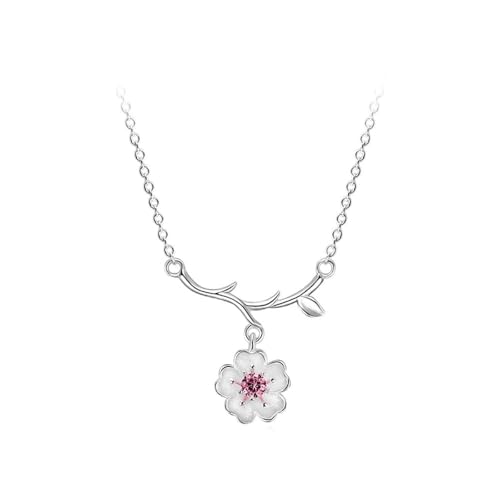 Collier fleurs de cerisier pour femmes avec pendentifs floraux romantiques, idée cadeau bijoux