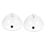 Yardwe 2Pcs Cloche Dome Cover, 8 Inch Transparent Cocktail Smoker Dome Acrylic Cocktail Smoker Lid Accessory