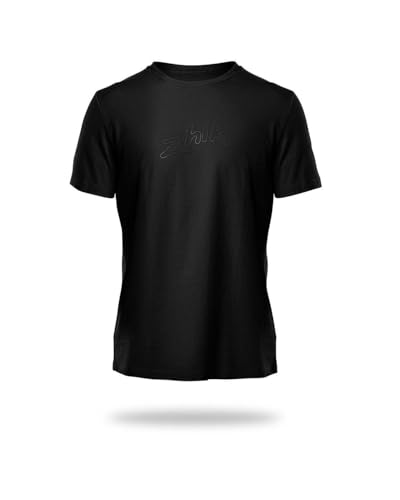 T-shirt en coton noir pour homme avec logo 3D élégant et coupe moderne M