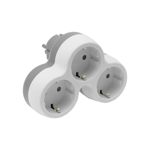 Amslight 3-fach Steckdosenadapter SCHUKO mit Kindersicherung...