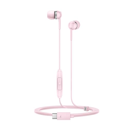 Image of Sennheiser CX 80U Wired in-Ear Earphones with in-Line Microphone, One Button Smart Control, Lightweight Design, USB Type-C, 3 Ear Tip Sizes, 1Y Warranty, Voice Control, Sakura