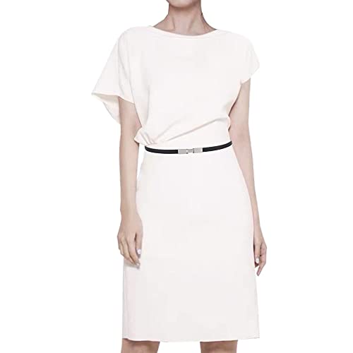 Women's Belts Skinny Soft Genuine Leather Belts Adjustable Slim Waist Belt Silver Metallic Plaque Buckle Waistband4