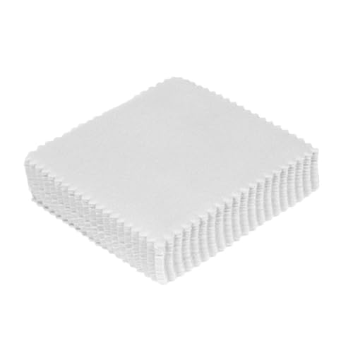 COLLBATH 50個ジュエリー用クリーニングクロス シルバー磨き 汚れ落とし 拭き取り 磨き スエード素材 多用途 耐久性 コンパクト お手入れツール